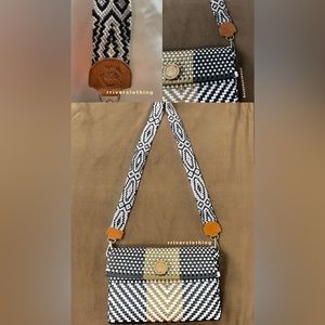 Maria Victoria clutch with detachable strap. Black and Gold. NWOT.